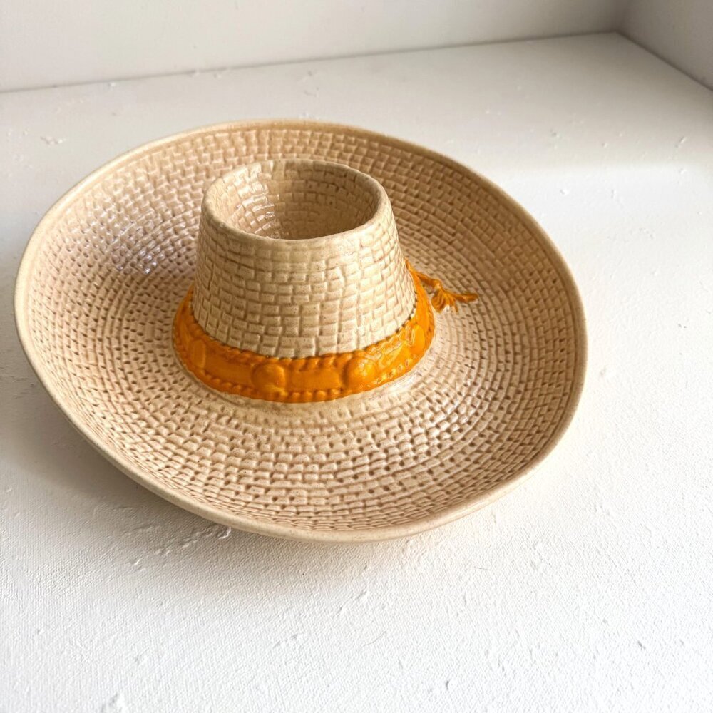 Vintage 80s WHITTIER WARE Nacho/Dip Serving Dish Ceramic